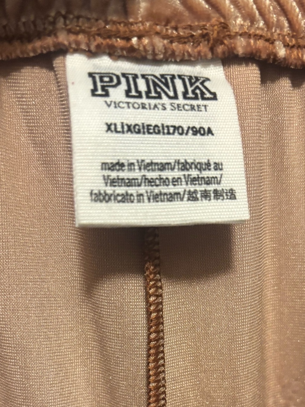 PINK BY VICTORIA’S SECRET•Velour Shine Logo Wide-Leg Pants - Picture 8 of 8
